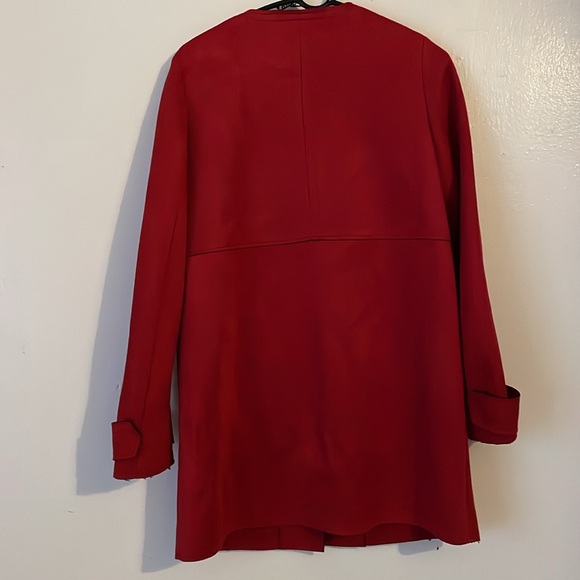 Zara faux suede red coat size Medium - Picture 3 of 4